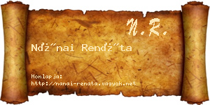 Nánai Renáta névjegykártya